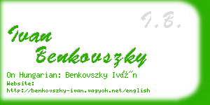 ivan benkovszky business card